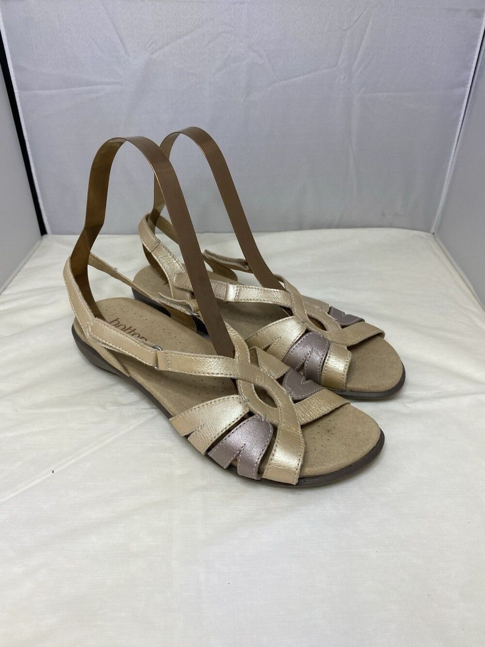 Hotter Size 9 EUR 41 Gold Metallic Leather Sandals (Flare)